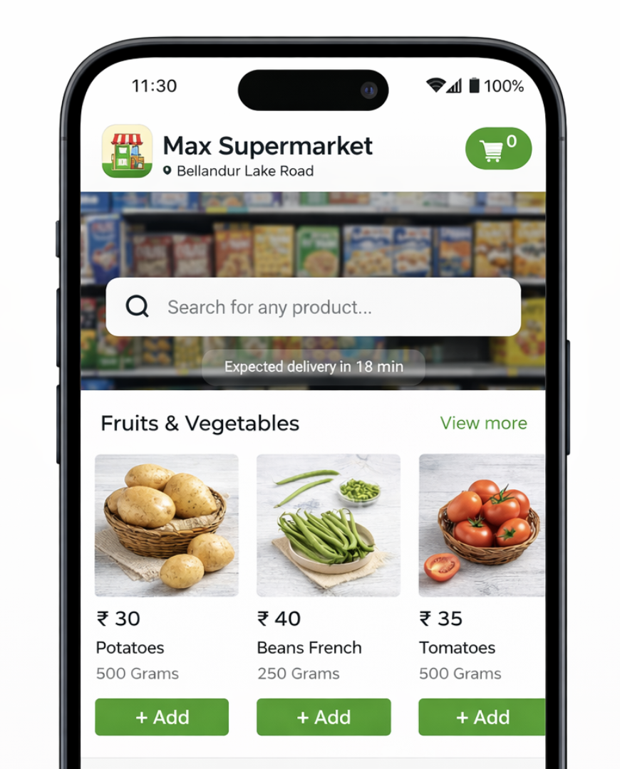 KiranaSaathi customer app screen